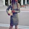 European & American High Neck Slim Fit Long Sweater Dress for Women - Autumn/Winter Warmth