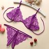 Women Sexy Lingerie Lace Bra Set Ruffle Transparent Underwear