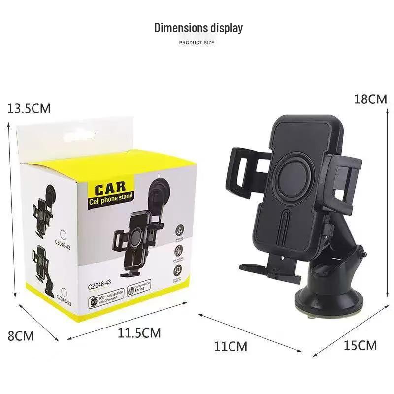 Telescopic Car Phone Holder with Suction Cup & Air Vent Mount