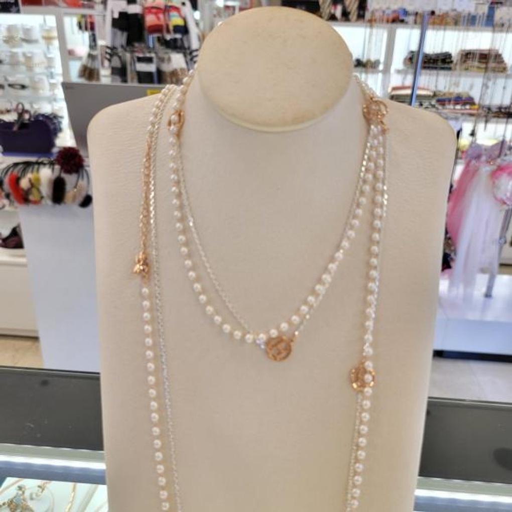 Atria H Pearl Double Row N Necklace LMMNEIN0025WHF