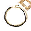 Fashion Personality Niche Explosive Bracelet Plated With 18K Gold Natural Obsidian Bead Necklace Women