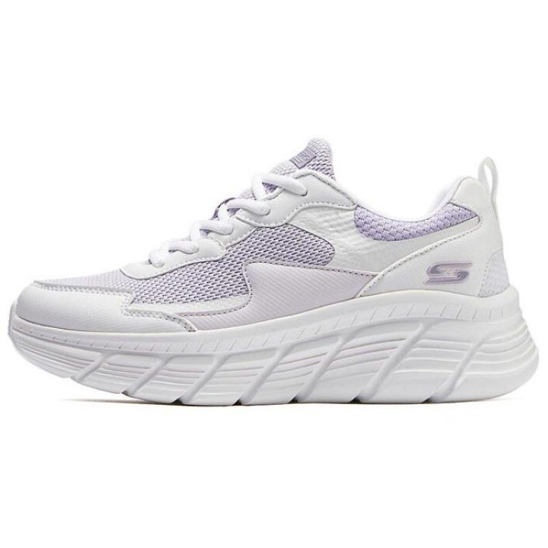 Skechers Women Low Top Mesh Lace-Up Casual Shoes Purple White 117387-LVMT 36