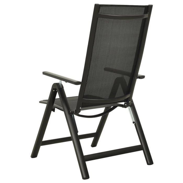 Maison Exclusive - Chaises pliantes 2 pièces en textilène et aluminium noir