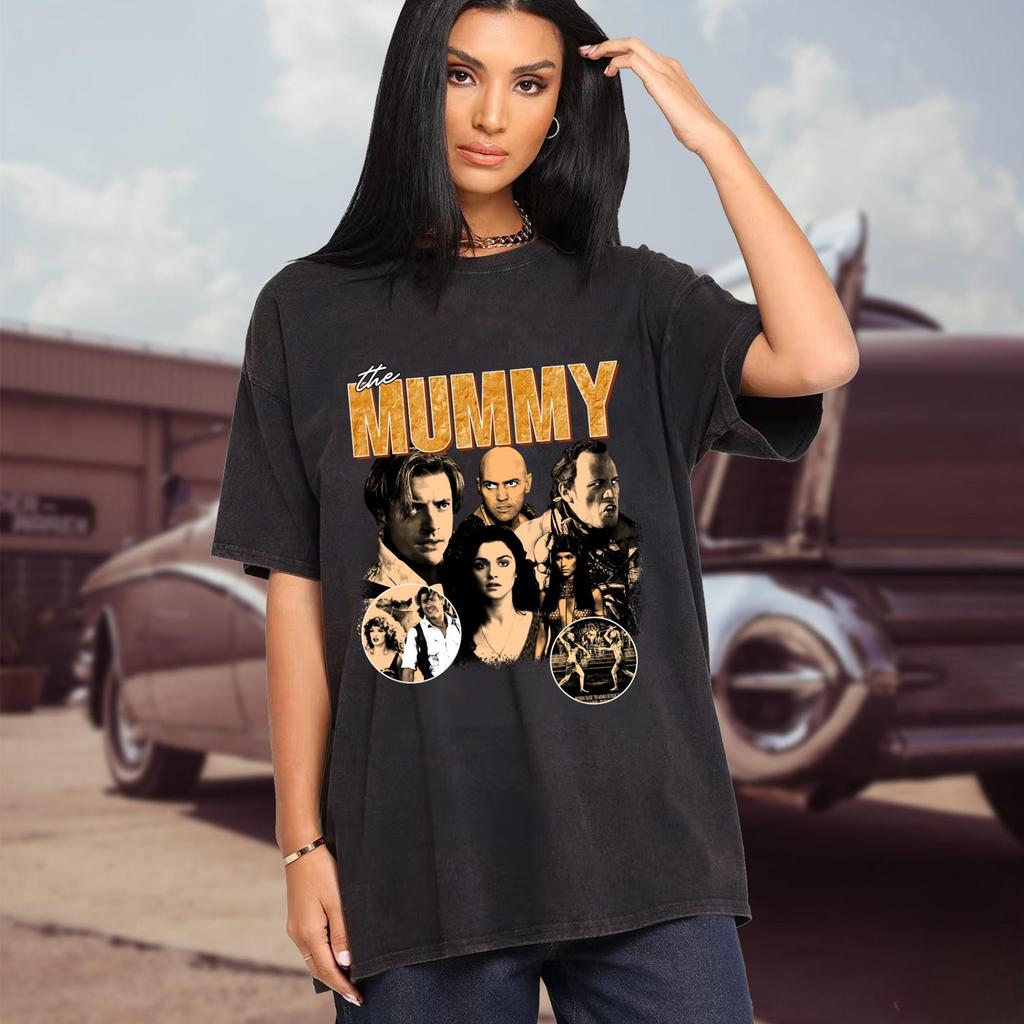 The Mummy Movie 1999 Vintage Printed Unisexs Tshirt Springsummer Fashion Trend Pure Cotton Top Neutral Short Sleeve Tshirt