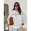 Plus Velvet Oversized Round Neck Sweatshirt - Versatile Spring/Autumn Top for Ladies