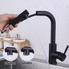 Mattschwarzer Küchenarmatur mit Pull-Down-Sprüher, Einzelgriff, Küchenspüle-Wasserhahn aus Edelstahl, langlebiger Spülbecken-Wasserhahn für die Küche