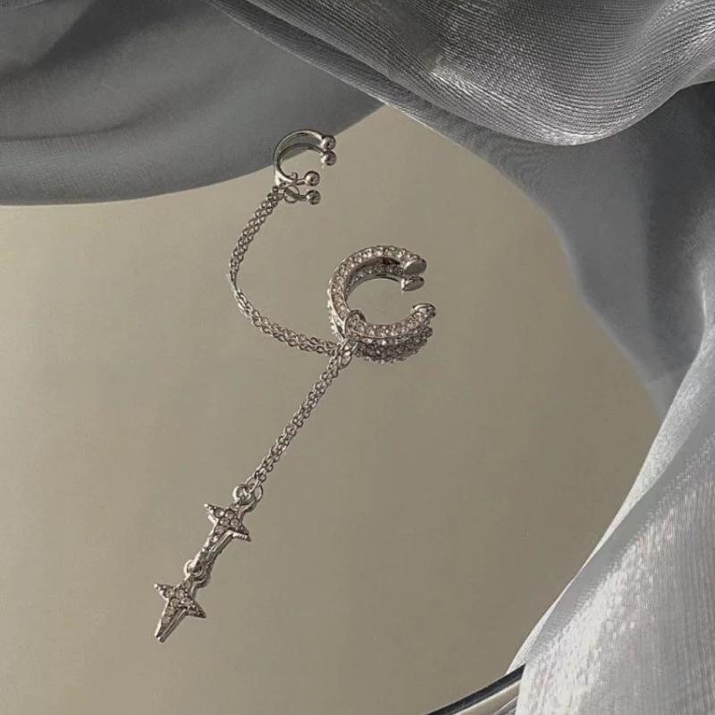 1Pc Fashion Minilist No Piercing Ear Cuff Earrings for Woman Fake Piercing Tassel Star Ear Clips Earrings for Women Jewelry