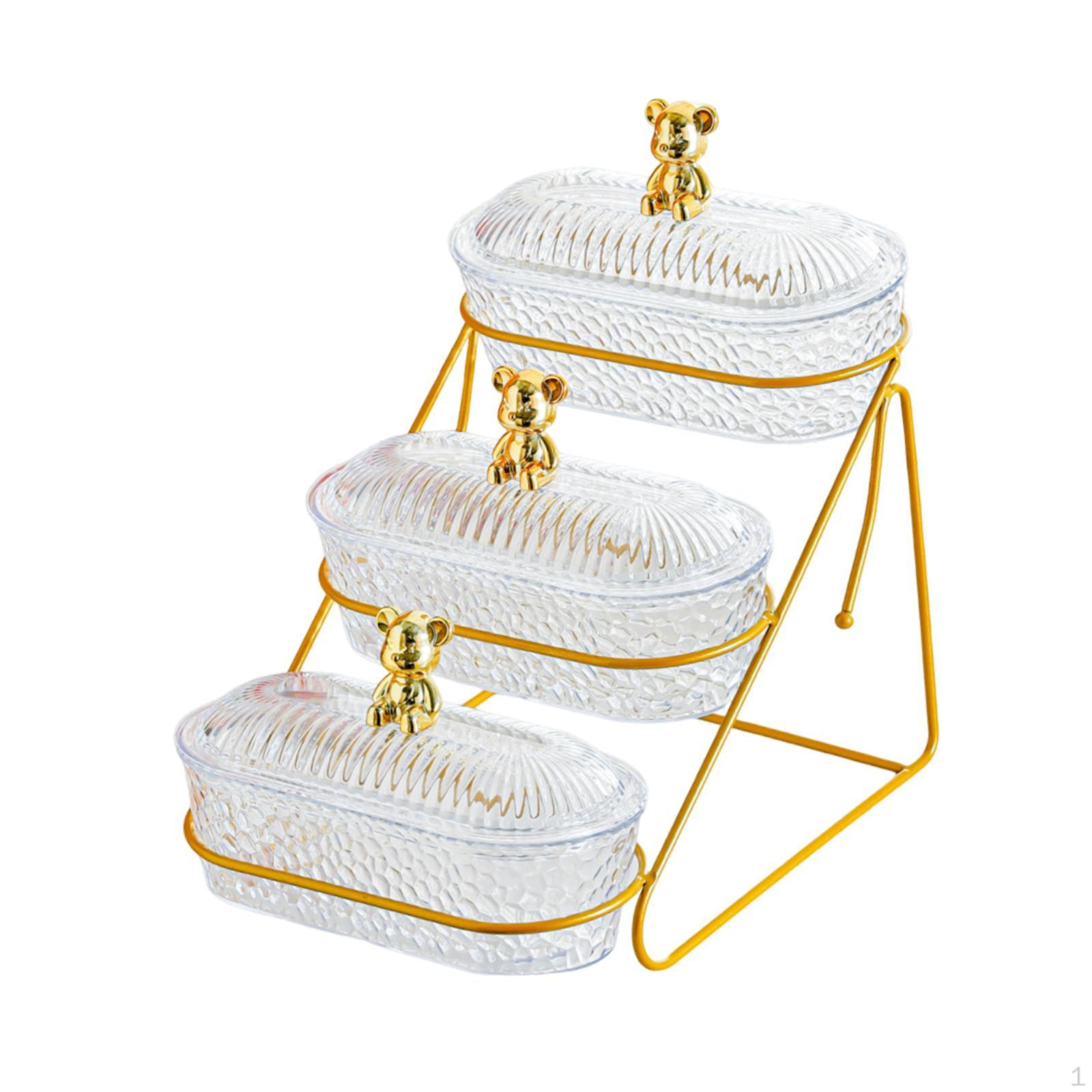 

3-Tier Shelf, Large Capacity, Compact And Modern, Ideal for Snacks, Outdoor Activities, Food bear clear