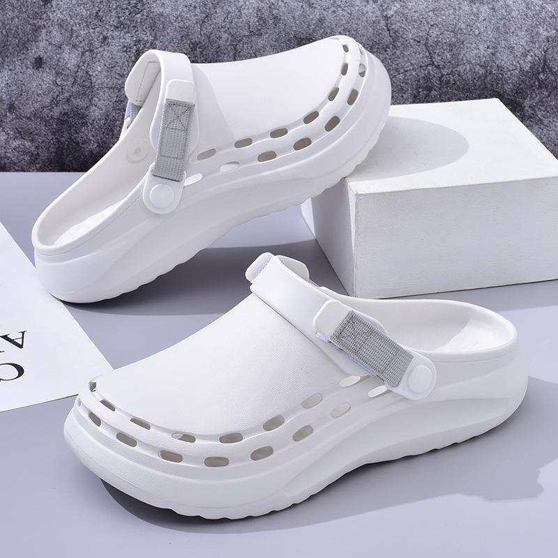 

Summer new men s casual hole shoes platform non-slip eva fashion round head indoor and outdoor beach bag head sandals 40-41 білий
