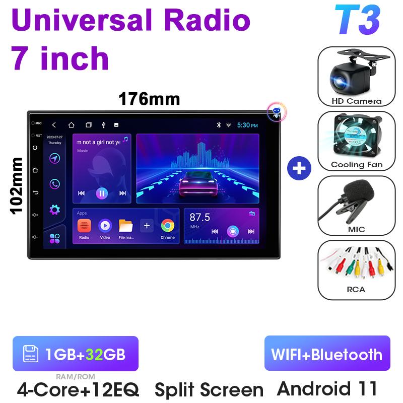 Universal 7 9 Inch Car Radio 2 Din Android 12 Wireless CarPlay Auto Intelligent Systems Smart Autoradio For Nissan Toyota Kia