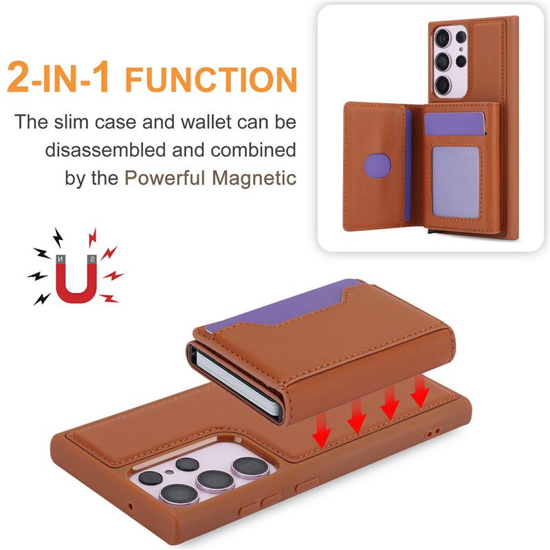 Magnetic Leather Wallet Card Phone Case for iPhone 15 14  Pro Max 13 Plus 12 11 for Samsung Galaxy S23 Ultra S22 A54 A14 A34 A53 A13 A52 Flip Cover