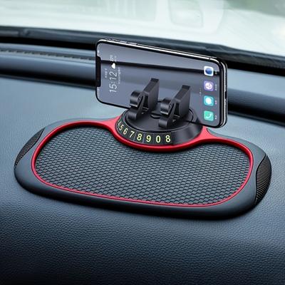 360° Rotating Car Dashboard Phone Mount Mat Multi Functional Anti-Slip Surface with Adjustable Universal Phone Holder,  Silicone Dashboard Pad.