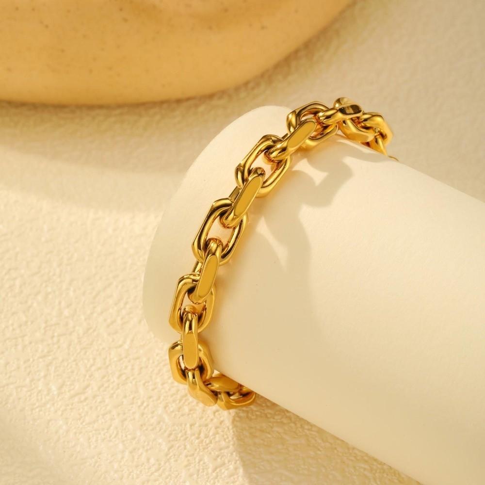 Wristband Jewelry Gold Chain Bracelet Stainless Steel Stainless Steel Hand Chain  Gifts