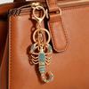 Durable Metal Keychain Pendant Sparkling Rhinestones Inlaid Three-Dimensional Scorpion Shape Multi-color Key Chain Lightweight Car Bag Decorative