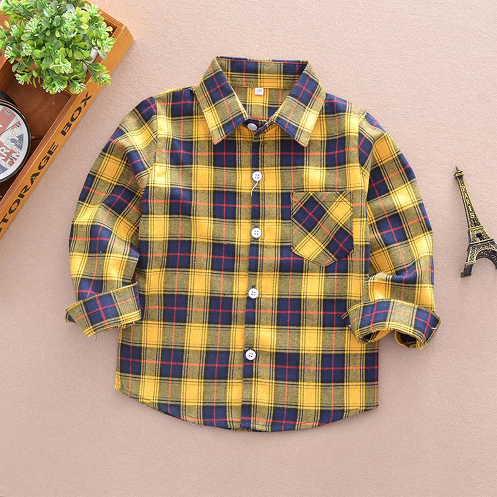 Kids Toddler Flannel Shirt Jacket Plaid Long Sleeve Lapel Button Down Shacket Baby Boys Girls Fall Shirt Coat Outwear