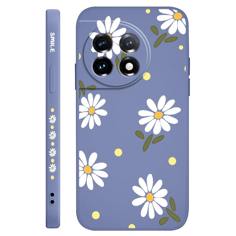 

Elegant Daisy Phone Case For Oneplus 13 13R 12 12R 11 11R 10 10R 10T 9R 9RT 9 8T 8 7 7T Pro 5G Liquid Silicone Cover OnePlus 12 5G