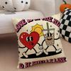Retro Pop Cartoon Food Cushion Cover Throw Pillow Cover Hidden Button Durable Polyester Chair Cushion