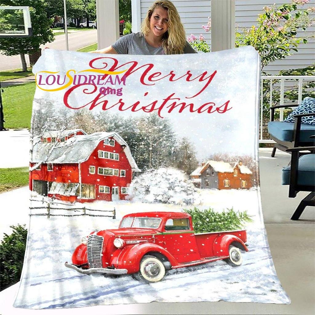 Blanket Throw Merry Christmas Soft Blanket Dust Cover Sofa Bed Blankets for Adults Home Decotation