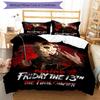 3pcs Custom Name Friday the 13th Bedding Set Duvet Cover Closure Includes 1 Duvet Cover & 2 Pillowcases, Soft and Comfortable for All Seasons.