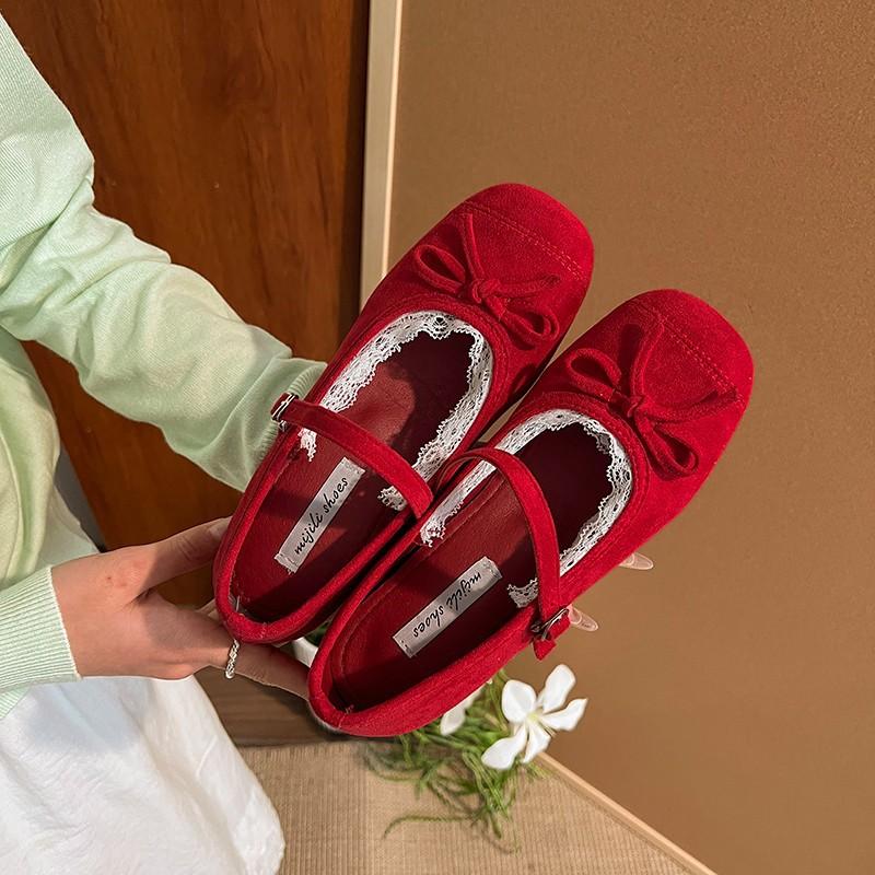 The inner height is increased by 3cm, gentle fairy style, versatile spring and summer soft sole, retro Mary Jane shallow mouth single shoes, the i