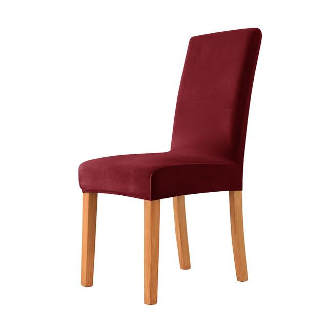 Velvet Fabric Chair Cover For Dining Space Wedding Occasion Hotel Banquet Soft &Comfortable Spandex Stretch Chair Covers Home Decorative Seat