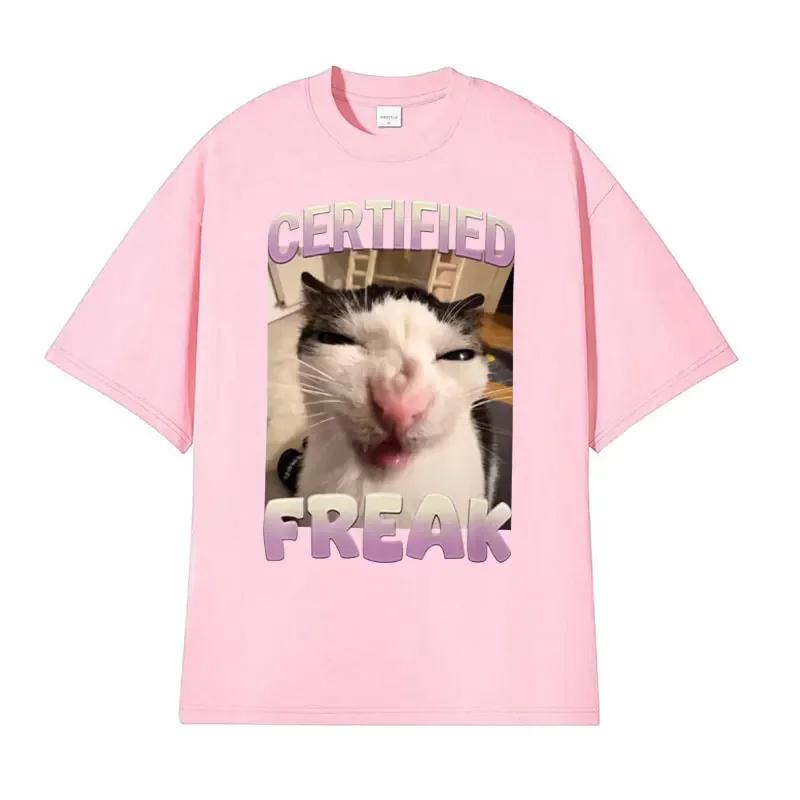 Certified Funny Cat Meme Tshirt with Humorous Cat expressionsUnisexs Summer Fashion Oversized Tshirt