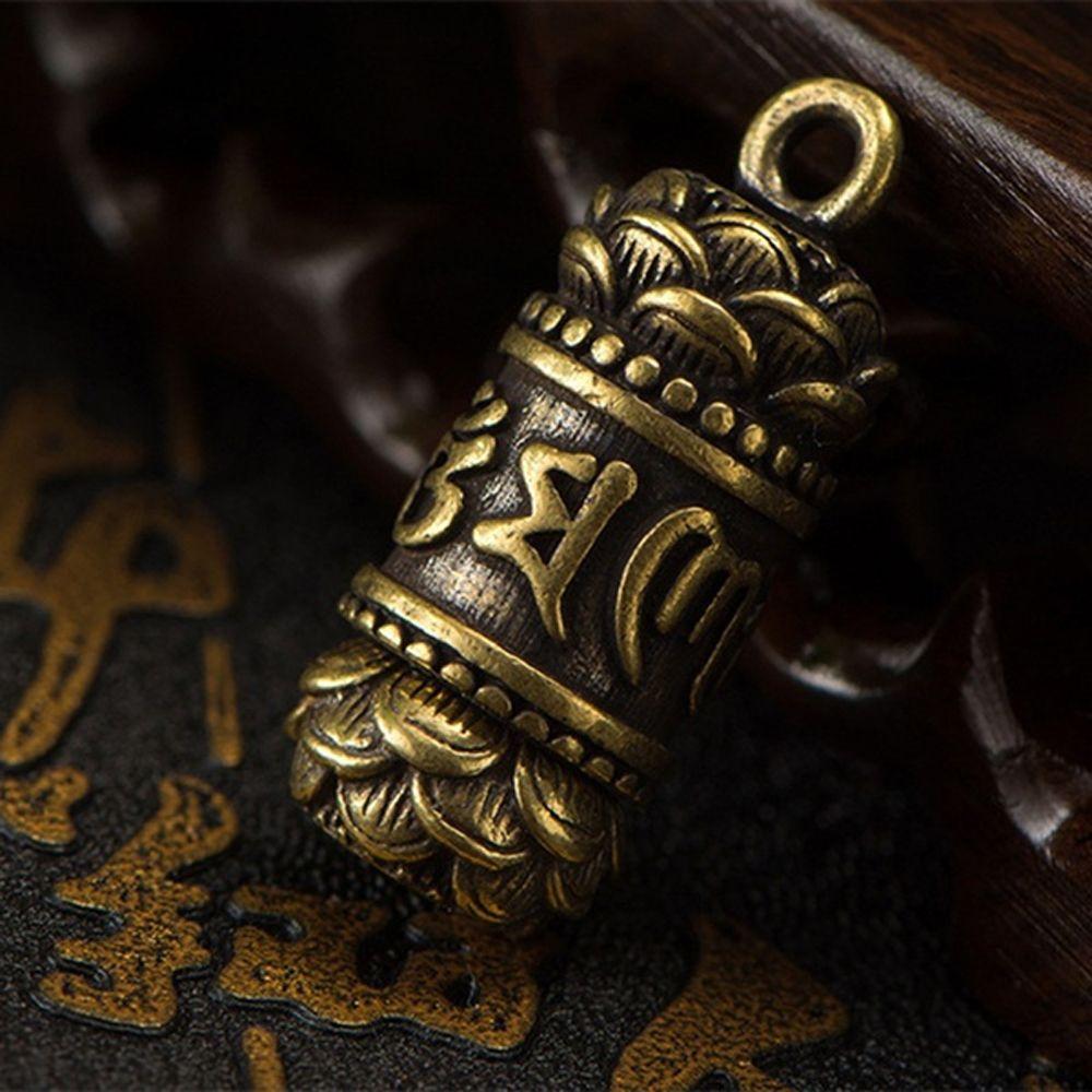 Keepsake Cylindrical Box Brass Buddhist Pendant Medicine Pill Box Necklace Pendant Travel Pill Case