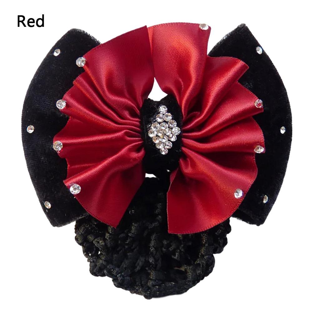 1Pcs Barrette Net Net Bun Hair Cover Bowknot Bun Crochet Net Durable Elastic Hairnet for Women