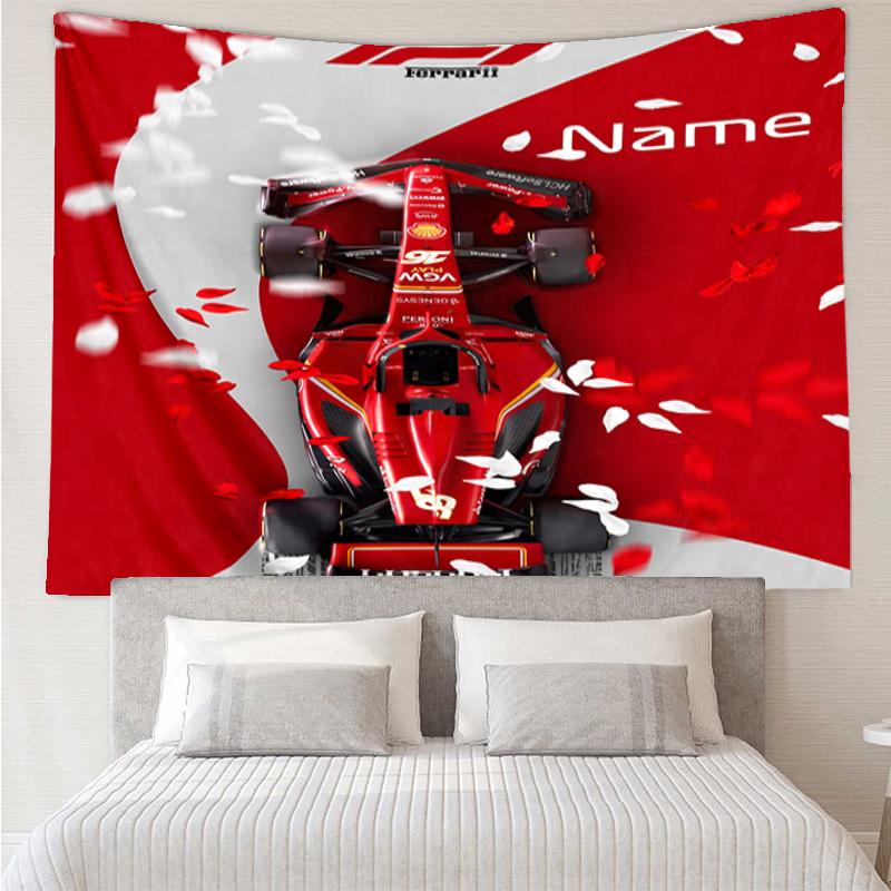 Custom Name Racing Print Tapestry, Backdrop, Easy Setup, Ideal for Bedroom, Office & Living Room, with Aesthetic Wall Hanging Decor.