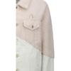 Evisu Spliced Fleece Single-Breasted Drop Shoulder Denim Jacket Women jackets Bone 2EAGNW1DJ789OSDS