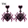 Lightweight Acrylic Jewelry 1 Pair Halloween Theme Earrings for Women, Gothic Pink Spider Party Accessories Dangle Drop Earrings, Spooky Holiday