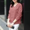 ZANZEA Women Casual V-Neck Solid Color Loose Long Sleeve Blouse
