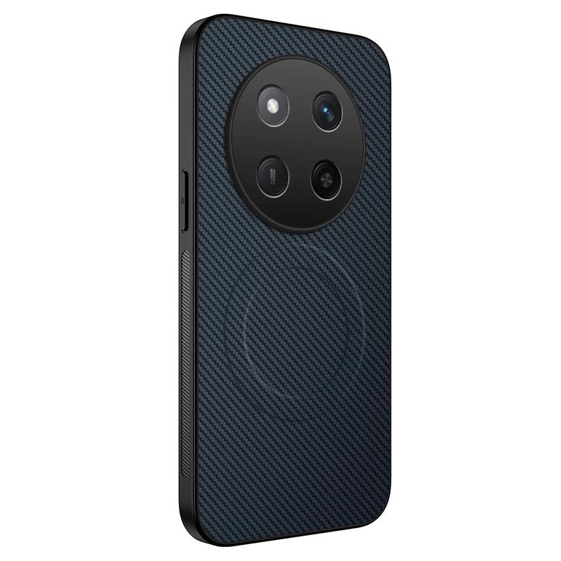 Anti-Drop Carbon Fiber Silicone Soft Phone Case For Honor X9C Smart X9b X7c X8C X7B Magnetic Wireless Charging Back Cover Cases