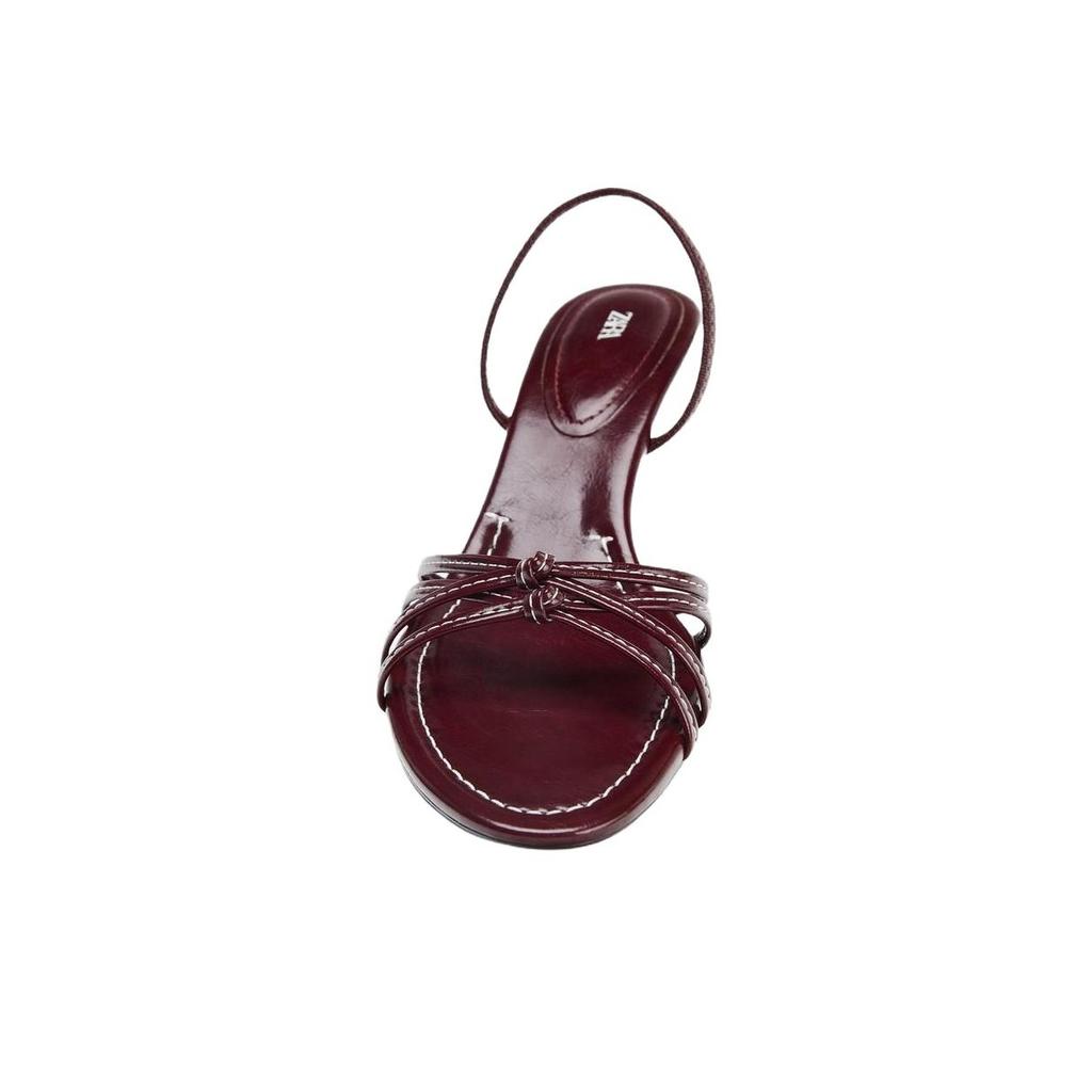 Zara Fashionable Comfortable One-Strap Sandals 6Cm Women sandals Burgundy 2302610022