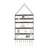 6 Level Wall Mount Jewelry Display With Openings And Slots For Earrings Necklaces Rings Sturdy Stand For Home Organization