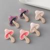 Summer Forest Series Mushroom Stud Earrings Women's Niche Design Sense Trendy Alloy Drip Oil Exaggerated Earrings Pearl Earrings