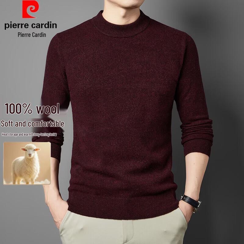 Pierre Cardin Men's 100% Pure Wool Crew Neck Pullover Sweater