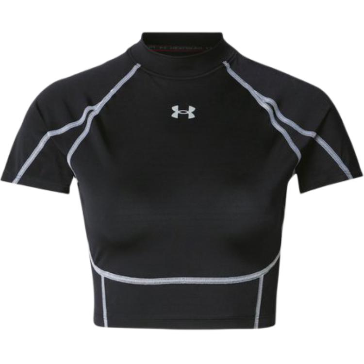 Under Armour Round Neck Logo Short Sleeve Pullover T-Shirt Women tops 6014710-008 M