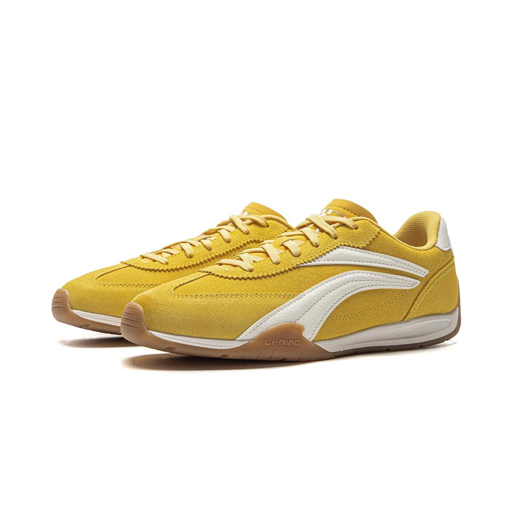 Li Ning Film TURBO Slip Resistant, Abrasion Resistant, Lightweight Low Top Casual Shoes Women's Yellow White AGLV236-3