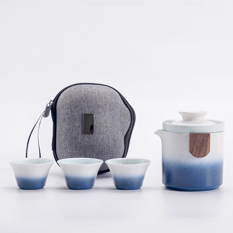 Yunyan Kiln Glaze Portable Tea Set & Caddy