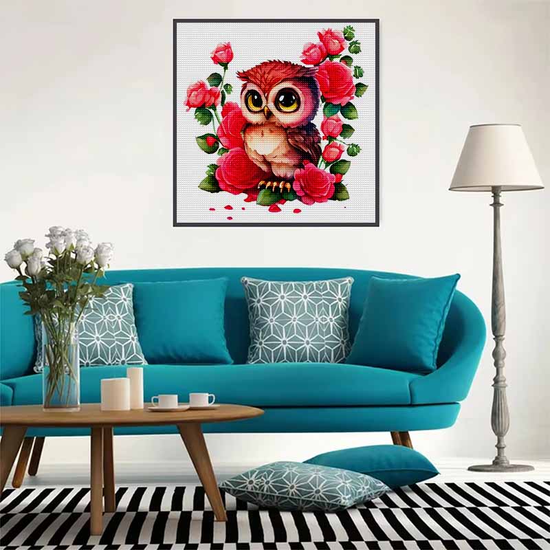 New Arrival 5D DIY Full Circle Diamond Painting "Painted Owl" Embroidery Cross Stitch Home Decor Gift