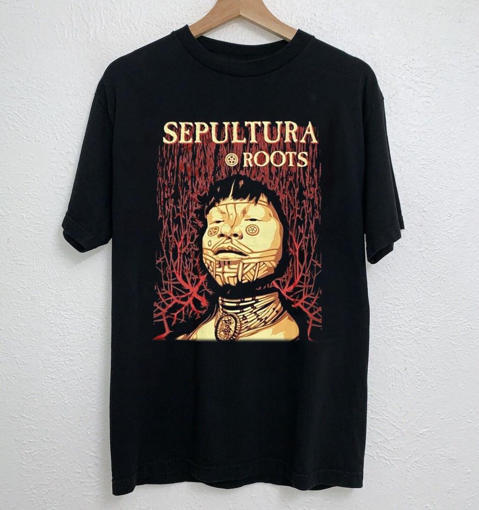 Редкая винтажная черная хлопковая футболка Sepultura Roots с коротким рукавом, унисекс, все размеры M
