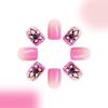 Square Press On Nail Flower Fake Nail Glues On Nail Artificial Acrylic Nail 12 Size 24pcs Stick On Nail for Women Girls