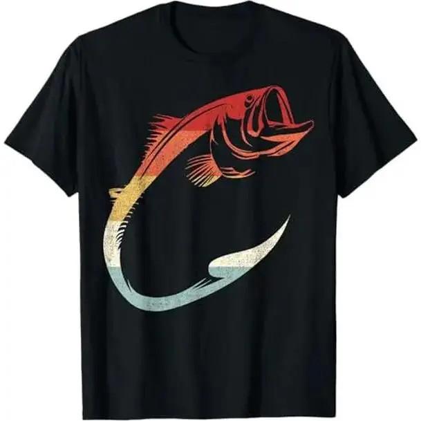 Cool Minimal Fish Hook Art for Fishing Enthusiasts T-Shirt