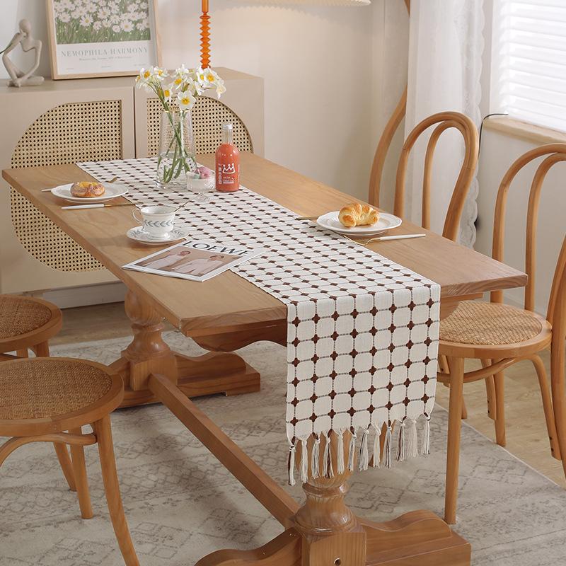 Modern Minimalist Ins Coffee Table Cover Fabric TV Cabinet Cover  Long Rectangular Table Cotton Linen Table Runner