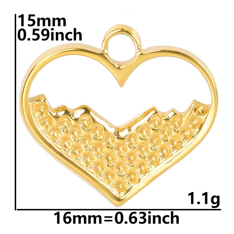 6pcs/Lot Mutlistyle Stainless Steel Heart Charms For Jewelry Making Supplies Sun Dragon Three-Dimensional Love Pendant Breloques