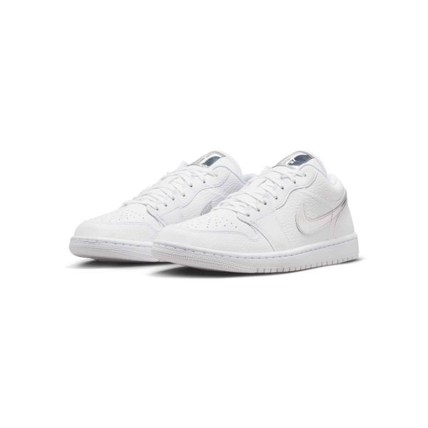 Air Jordan  1 Low SE White Metallic Silver Women Sneakers IQ9381-100