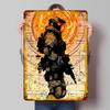 Soldier With Red Eyes On Map Printed Poster Customized Wall Art Retro Vintage Metal Tin Signs for Aesthetic Room Decor Men Home