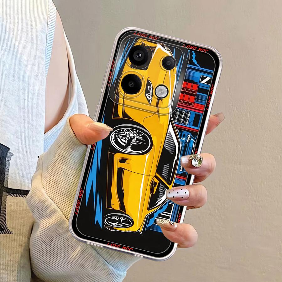 JDM Sport Car Soft Phone Cover Case for Xiaomi Redmi Note 14 Pro Plus A4 12S 11 9 10 13C Note 13 11S 14C 10S 12