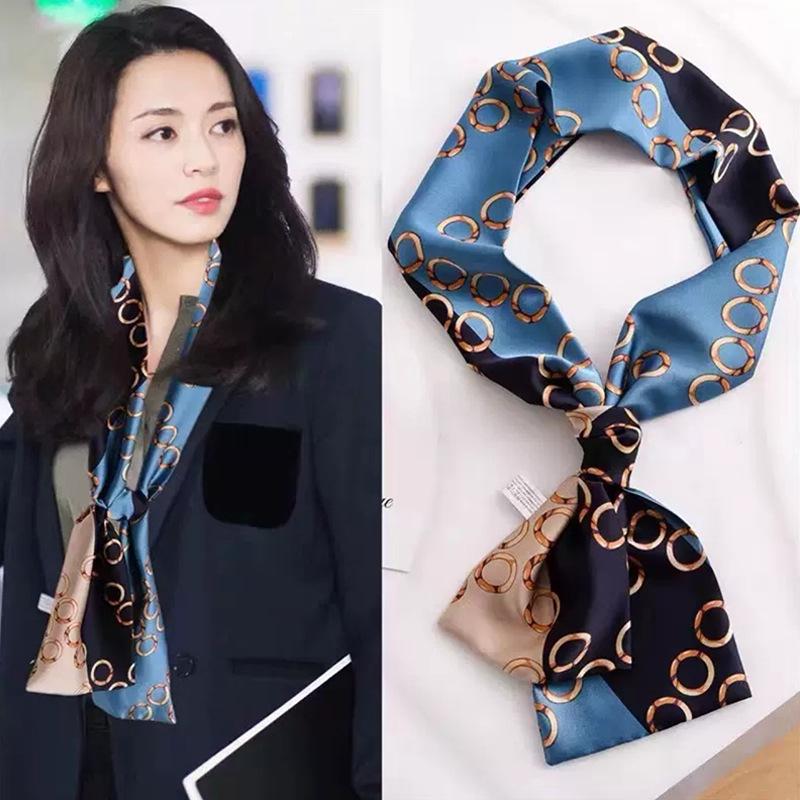 Natural Real Silk Scarf Women Bandana Scarves Wrap Kerchief Mulberry Spring Fashion Luxury High Quality Hijab 14*145Cm